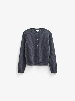 Baumwoll-Pointelle-Strickjacke - Kids - Navy | 100687 Esme