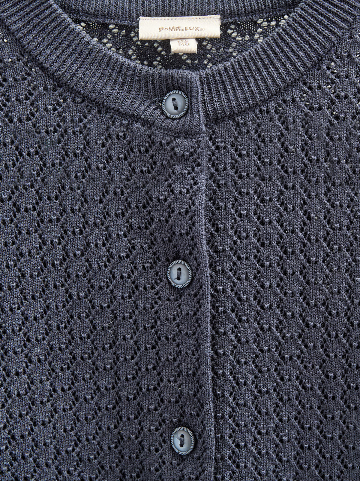 Baumwoll-Pointelle-Strickjacke - Kids - Navy | 100687 Esme