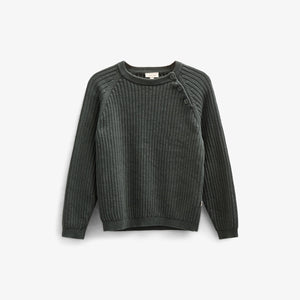 Baumwollstrickpullover - Kids - Forest Green | 100689 Jett