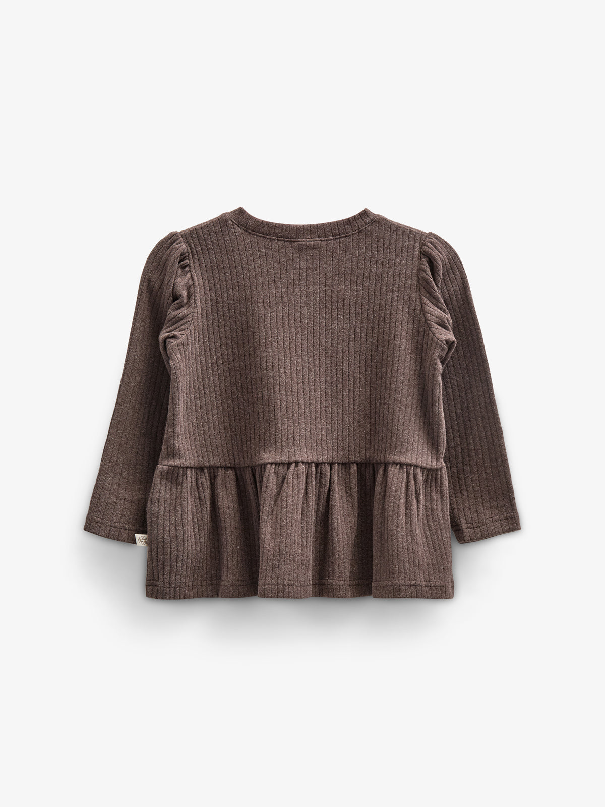 Weiche Ripp-Bluse mit Schößchen - Kids - Chocolate Melange | 100699 Alana