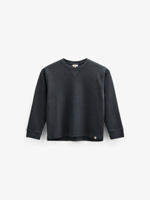 Texturiertes Langarm-T-Shirt - Kids - Forest Green | 100707 Malthe