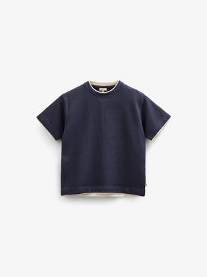 Texturiertes T-Shirt - Tween - Navy | 100710 Malthe