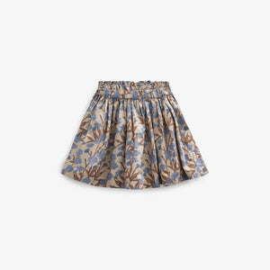 Bedruckter Popeline-Rock aus Baumwolle - Tween - Blue / Brown | 100716 Amy
