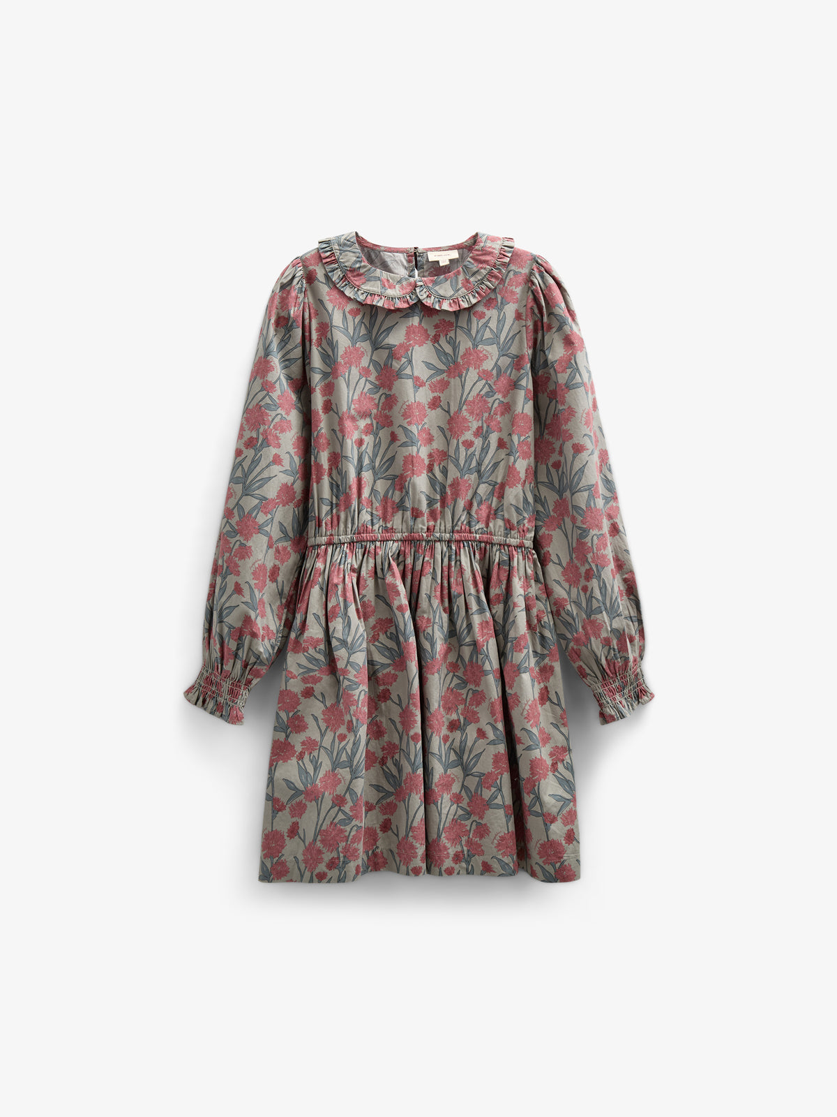 Bedrucktes Popeline-Kleid aus Baumwolle mit Gummizug in der Taille - Tween - Rose / Green | 100720 Amy