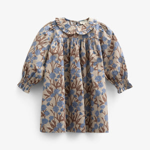 Bedrucktes Popeline-Kleid aus Baumwolle - Kids - Blue / Brown | 100721 Amy