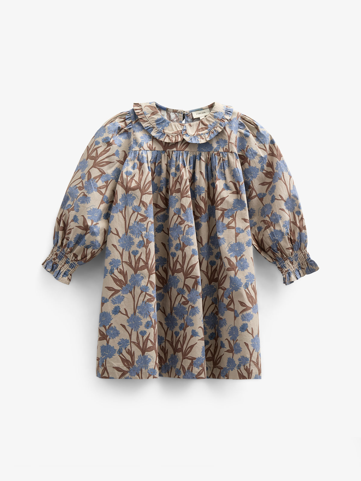 Bedrucktes Popeline-Kleid aus Baumwolle - Kids - Blue / Brown | 100721 Amy