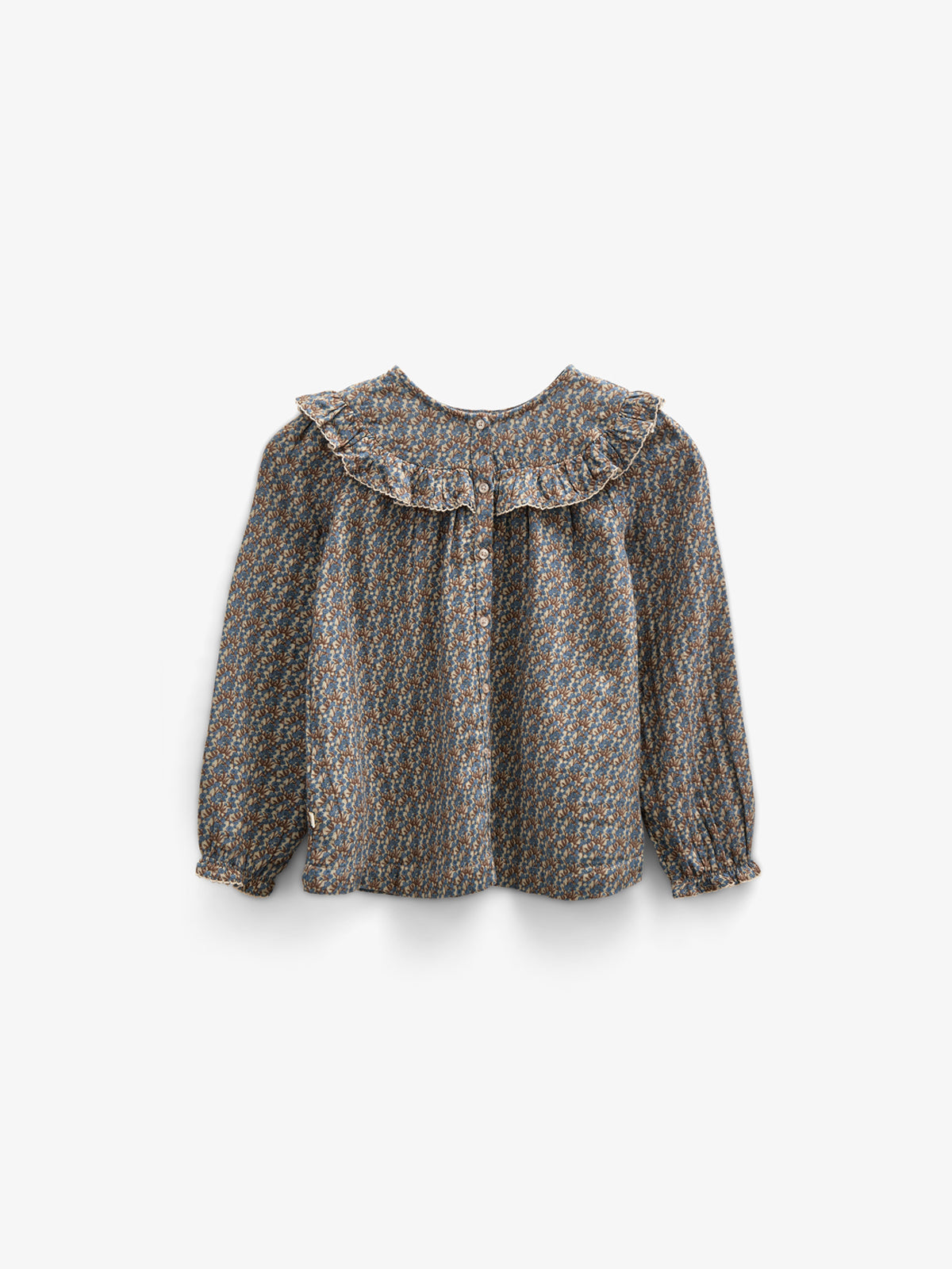 Bedruckte Zwei-Wege-Bluse aus doppelter Gaze - Tween - Blue / Brown | 100730 Maggie
