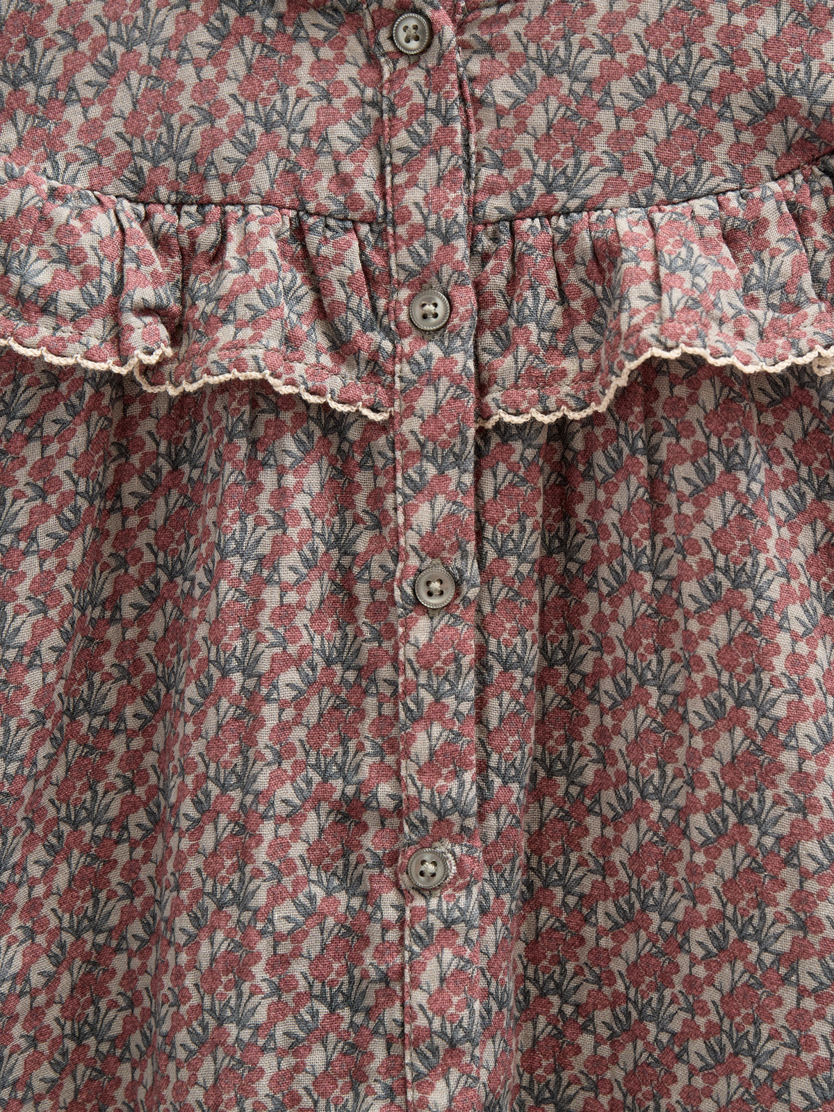 Bedruckte Zwei-Wege-Bluse aus doppelter Gaze - Tween - Rose / Green | 100732 Maggie