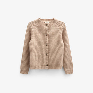 unisex Strickjacke in Wollmischung - Kids - Beige Melange | 100748 Cork