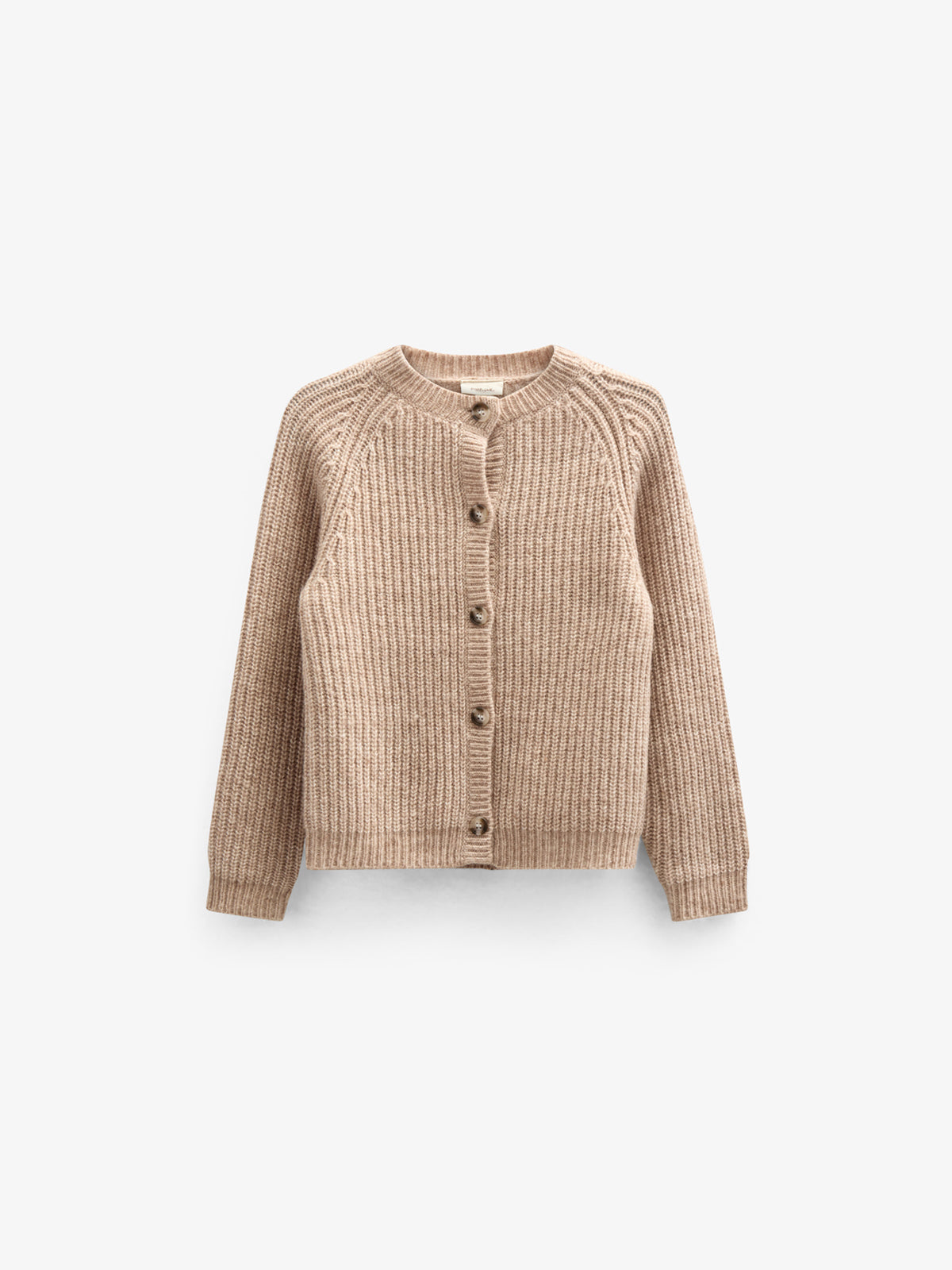 unisex Strickjacke in Wollmischung - Kids - Beige Melange | 100748 Cork