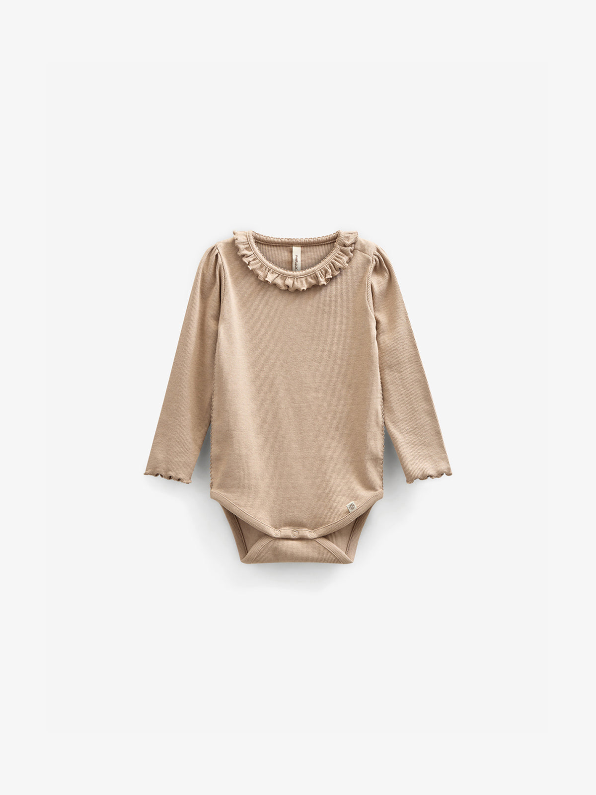Langärmeliger Body aus Modalripp mit Picot-Rand - Kids - Caffe Latte | 100784 Mia