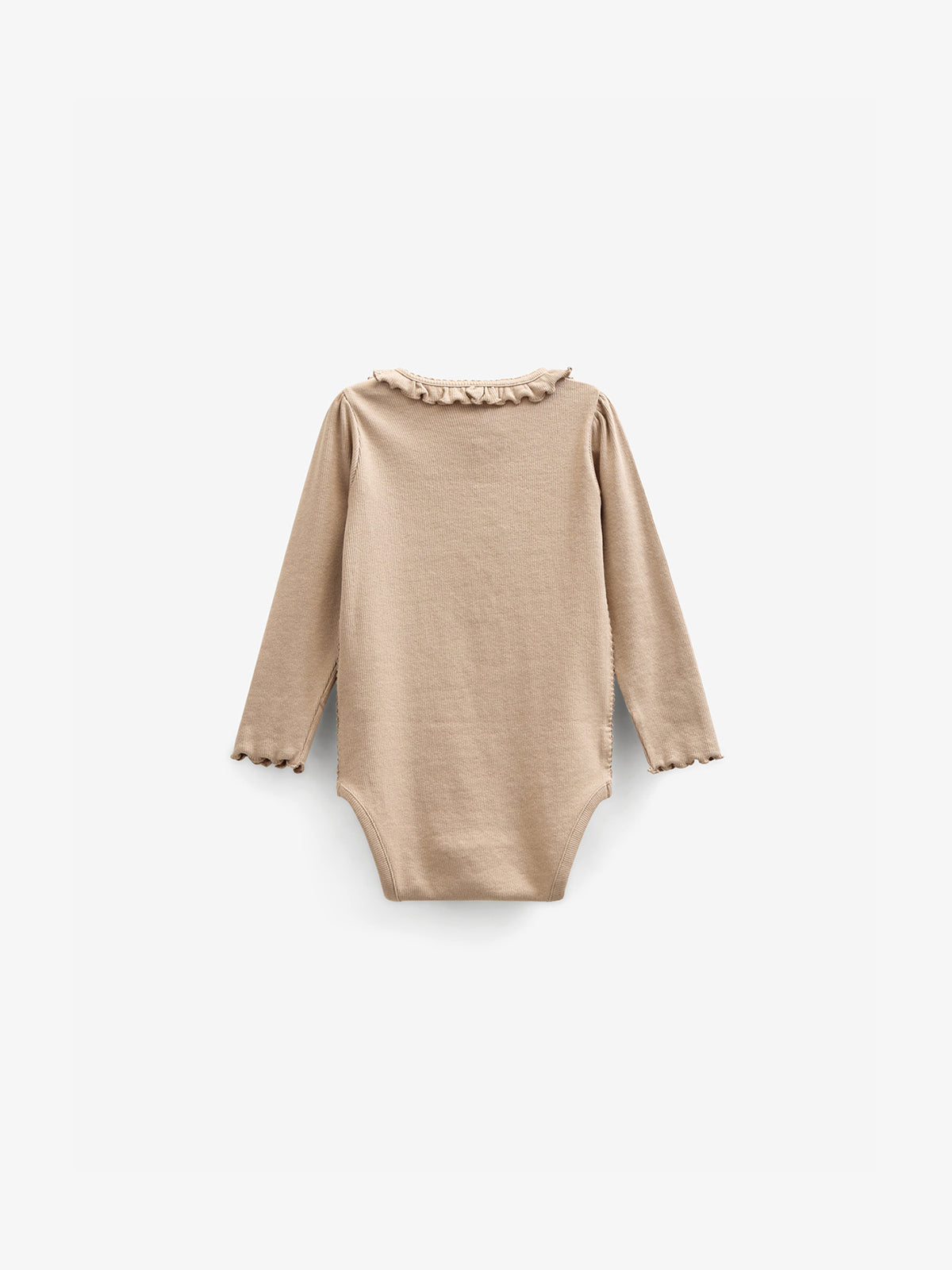 Langärmeliger Body aus Modalripp mit Picot-Rand - Kids - Caffe Latte | 100784 Mia