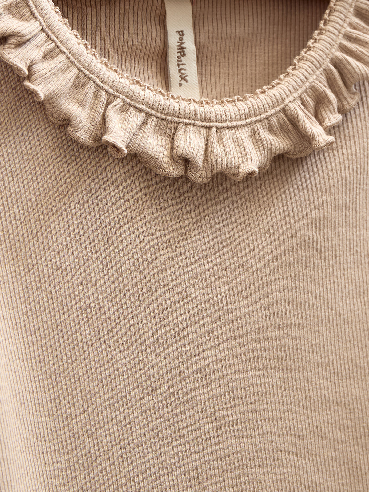 Langärmeliger Body aus Modalripp mit Picot-Rand - Kids - Caffe Latte | 100784 Mia