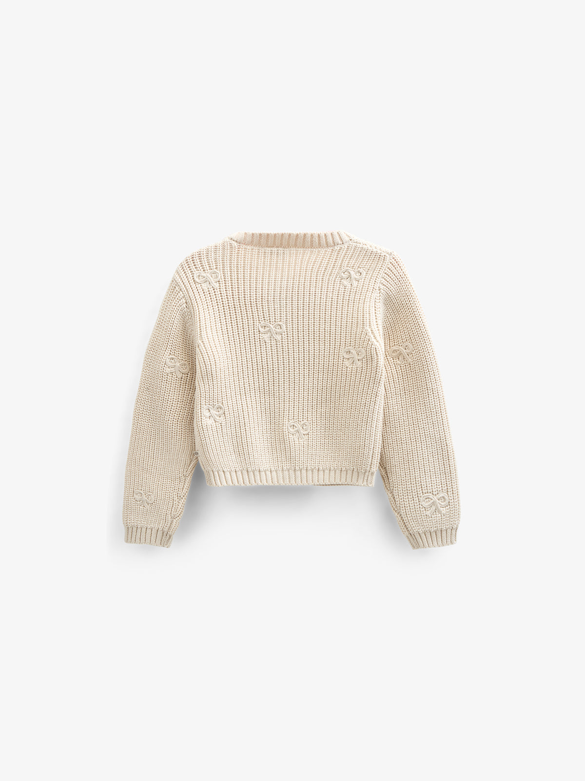 Baumwollstrickjacke mit Schleifen - Kids - Nature | 100790 Freya