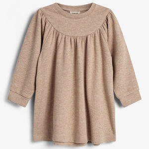 Plüsch-Jersey-Kleid - Little - Beige Melange