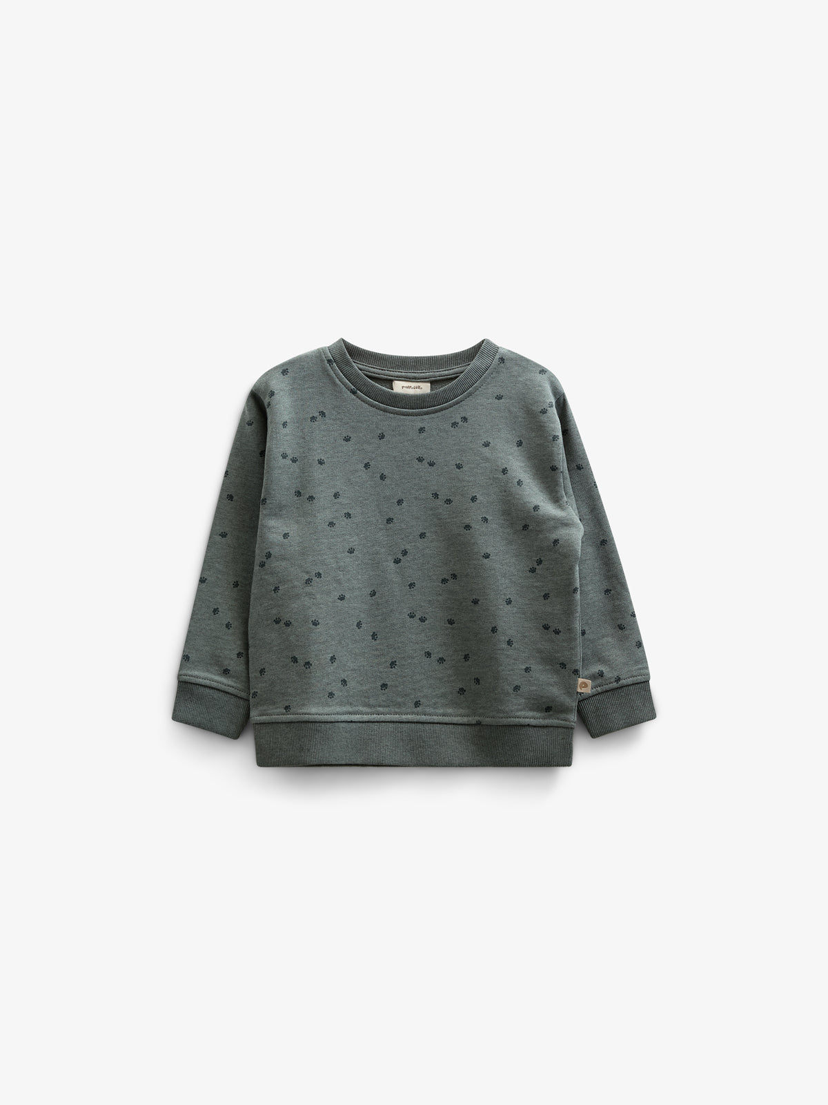 Bedrucktes Jersey-Sweatshirt mit Rundhalsausschnitt - Kids - Dark Green Melange | 100820 Tyler