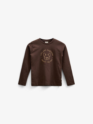 Langärmeliges T-Shirt aus Slub-Jersey - Tween - Chocolate | 100833 Kevin