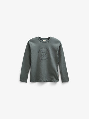 Langärmeliges T-Shirt aus Slub-Jersey - Tween - Dusty Dark Green | 100835 Kevin