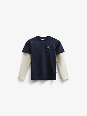 Boxy-T-Shirt mit zwei Ärmeln - Kids - Navy | 100836 Alex