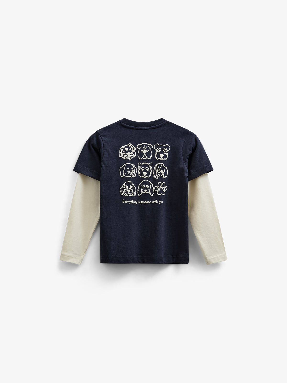 Boxy-T-Shirt mit zwei Ärmeln - Kids - Navy | 100836 Alex