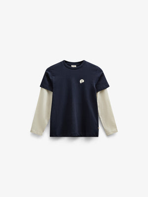 Boxy-T-Shirt mit zwei Ärmeln - Tween - Navy | 100837 Alex