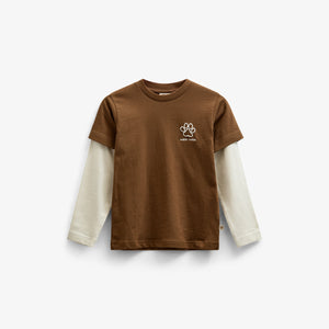 Boxy-T-Shirt mit zwei Ärmeln - Kids - Coffee | 100838 Alex