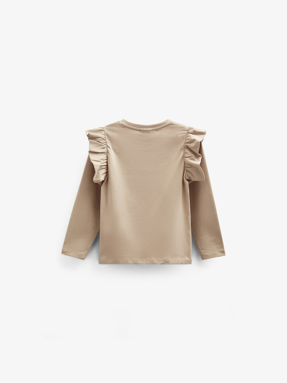 Jersey-Bluse mit Rüschenärmeln und Frontprint - Tween - Caffe Latte | 100843 Demi