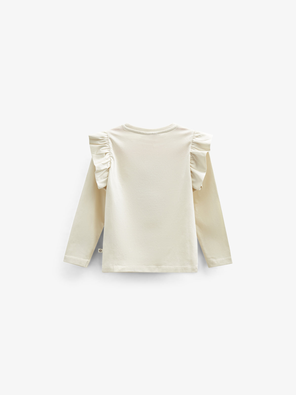 Jersey-Bluse mit Rüschenärmeln und Frontprint - Tween - Off White | 100845 Demi