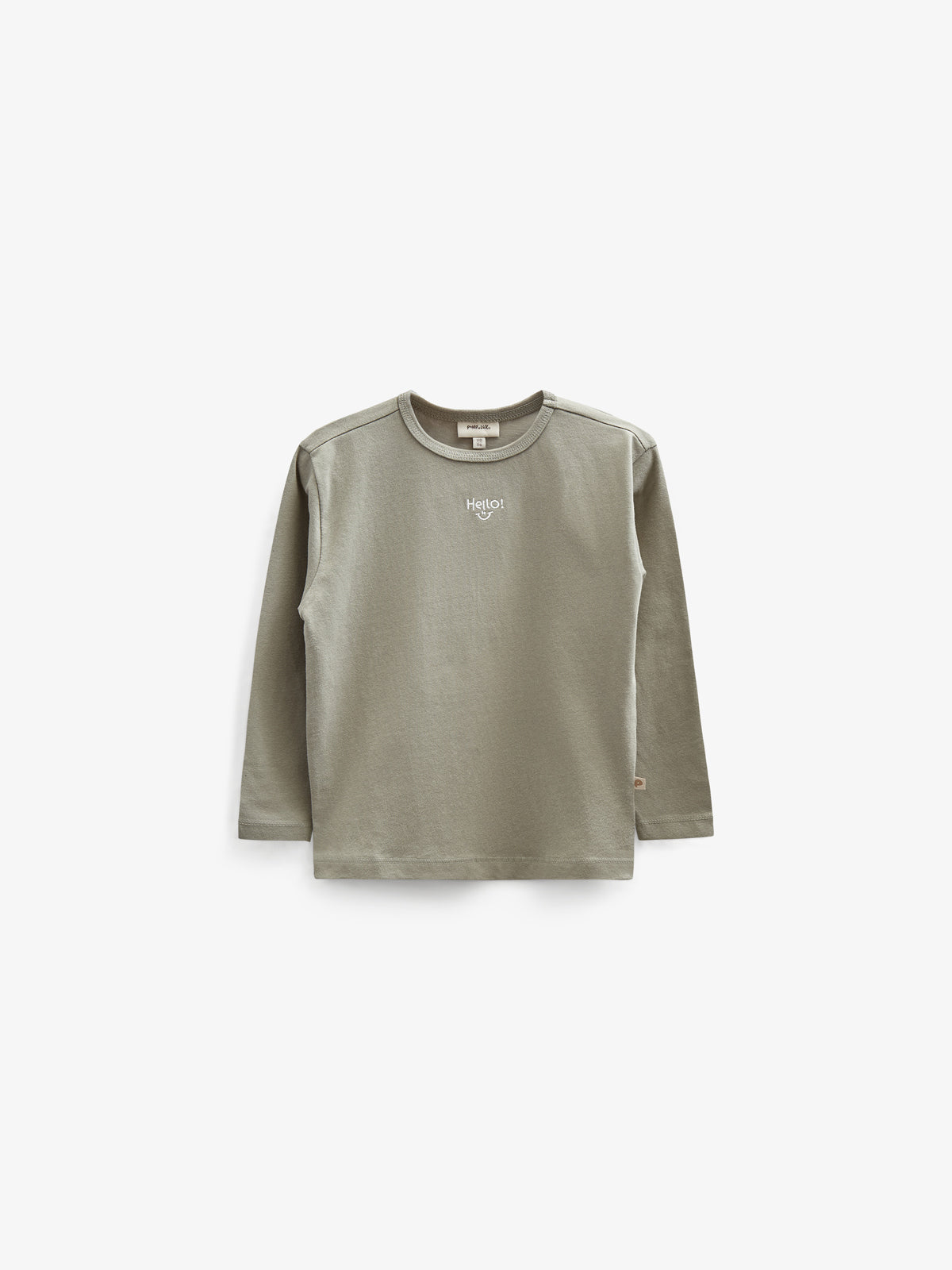 Langarm-T-Shirt mit Stickerei - Kids - Dusty Green | 100856 Brandon