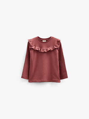 Rüschen-Jersey-Bluse - Tween - Vintage Red | 100861 Talia
