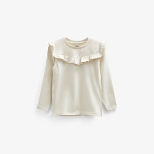 Rüschen-Jersey-Bluse - Kids - Off White | 100862 Talia