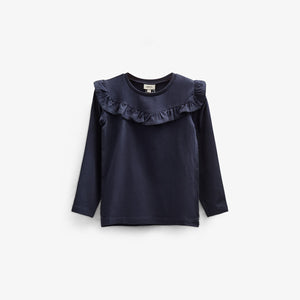 Rüschen-Jersey-Bluse - Kids - Navy | 100864 Talia