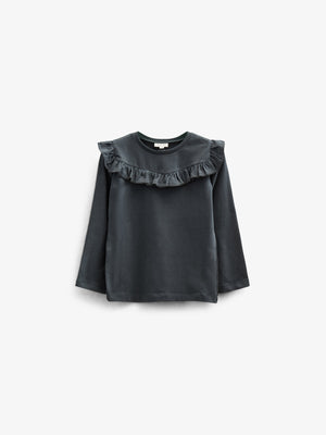 Rüschen-Jersey-Bluse - Tween - Forrest Green | 100867 Talia