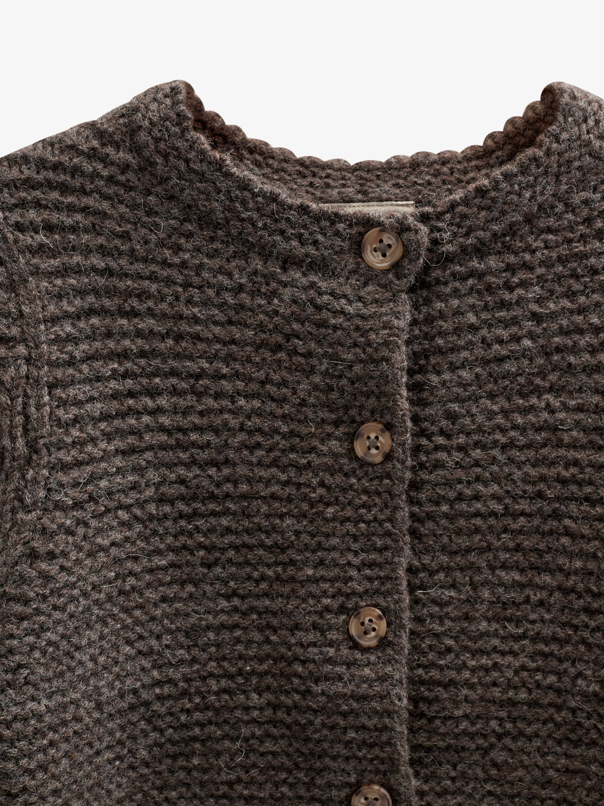 Strickjacke aus Wolle - Kids - Chocolate Melange | 100876 Maya