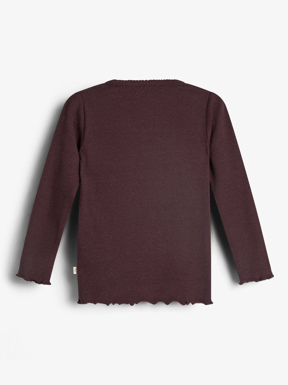Basic Modal-T-Shirt mit langen Ärmeln und Rippe - Little - Dark Purple