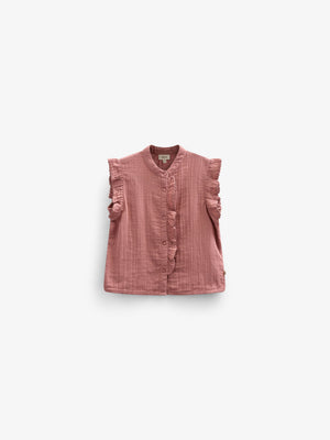 Ärmelloses Top aus Gaze - Tween - Old Rose | 100933 Jasmine