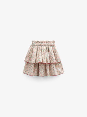 Poplin-Rock mit Blumenmuster und Rüsche - Tween - Rose | 100953 Poppy