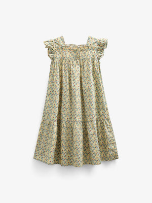 Blumenbedrucktes Poplin-Kleid - Kids - Green | 100962 Poppy