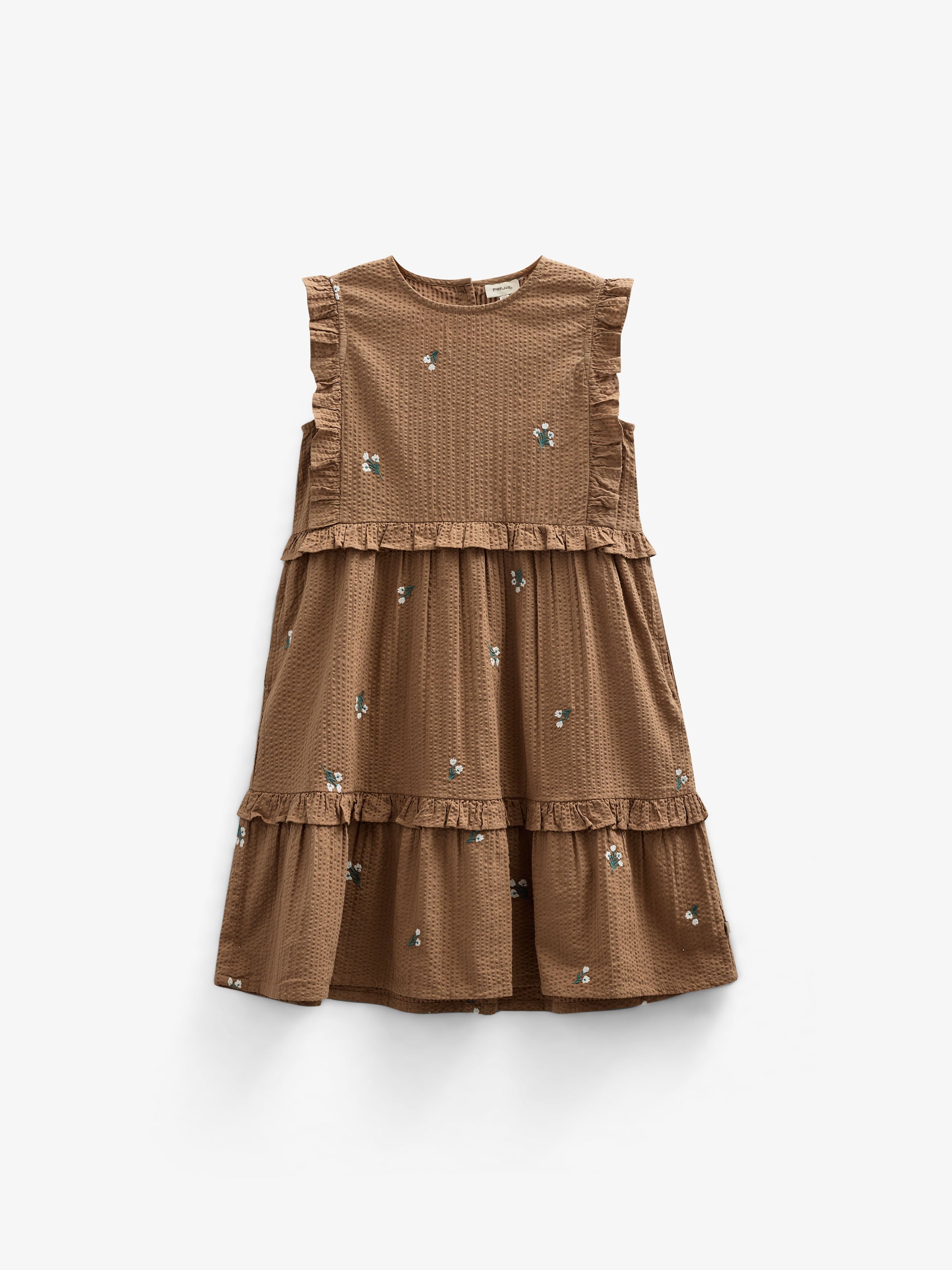 Besticktes Seersucker-Kleid - Kids - Coconut | 100978 Nora