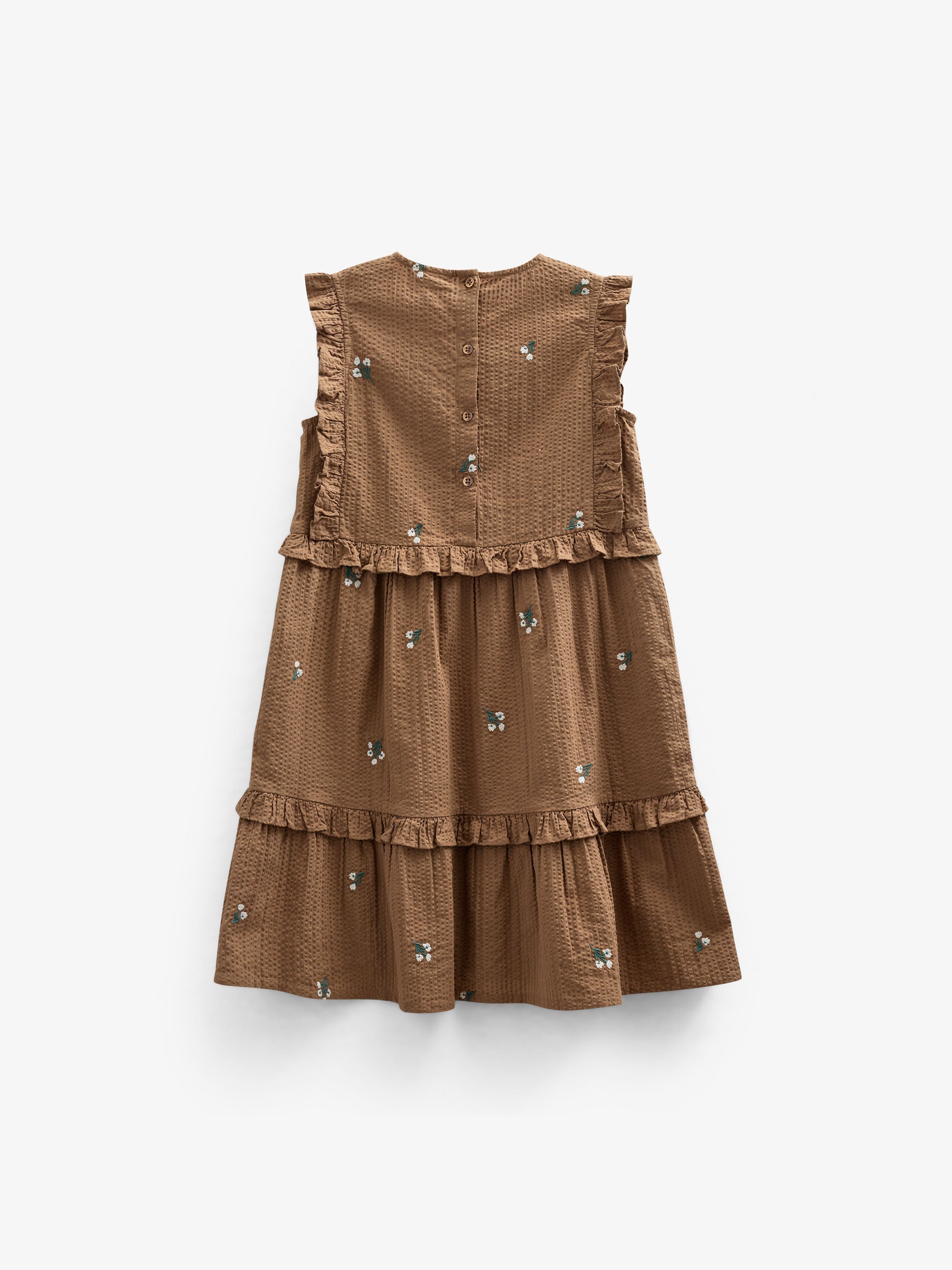 Besticktes Seersucker-Kleid - Kids - Coconut | 100978 Nora