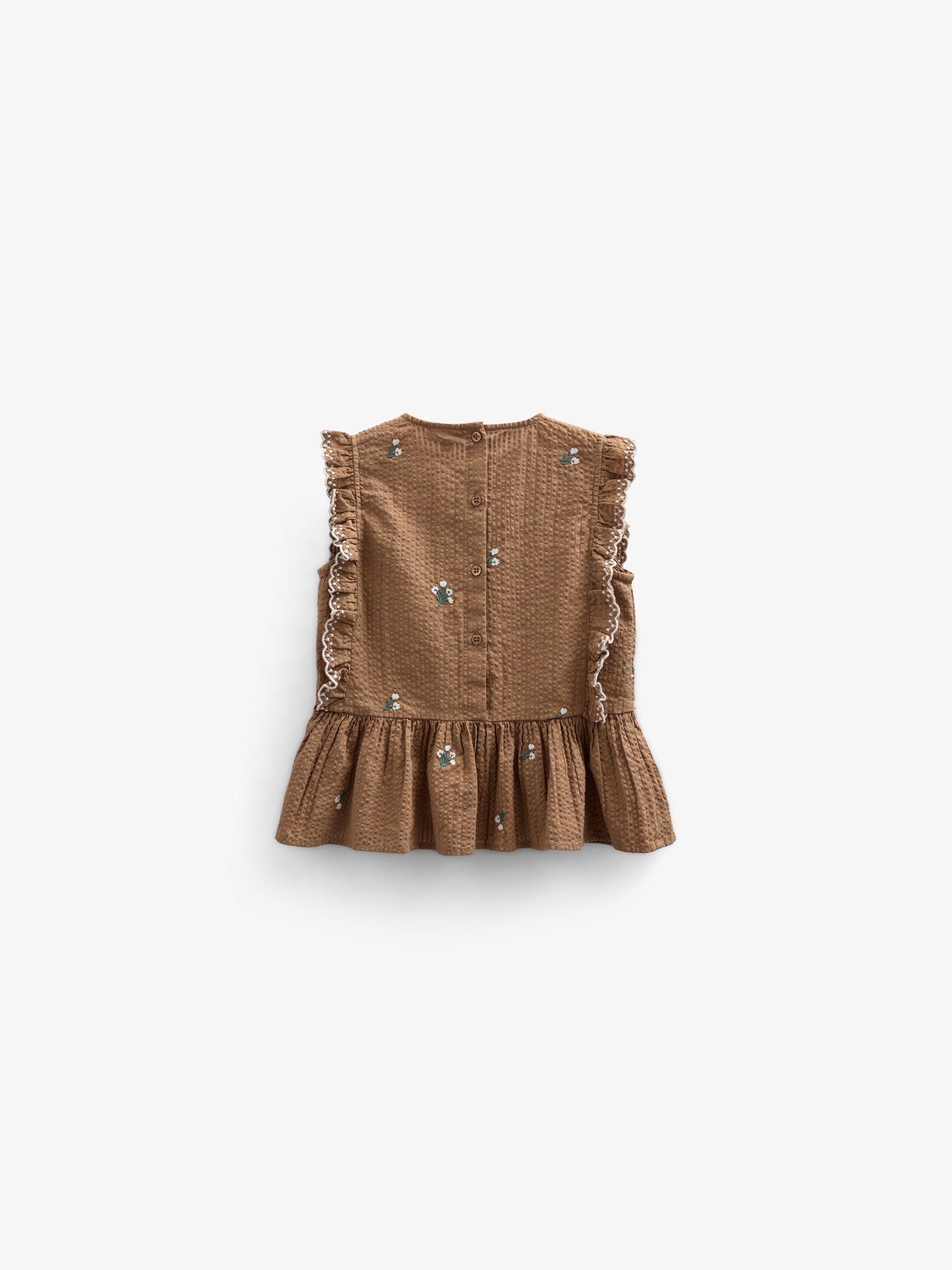 Besticktes Seersucker-Top - Tween - Coconut | 100983 Nora
