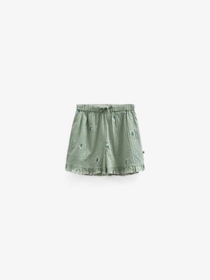 Bestickte Seersucker-Shorts - Kids - Dusty Green | 100984 Nora