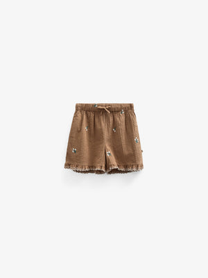 Bestickte Seersucker Shorts - Tween - Coconut | 100987 Nora