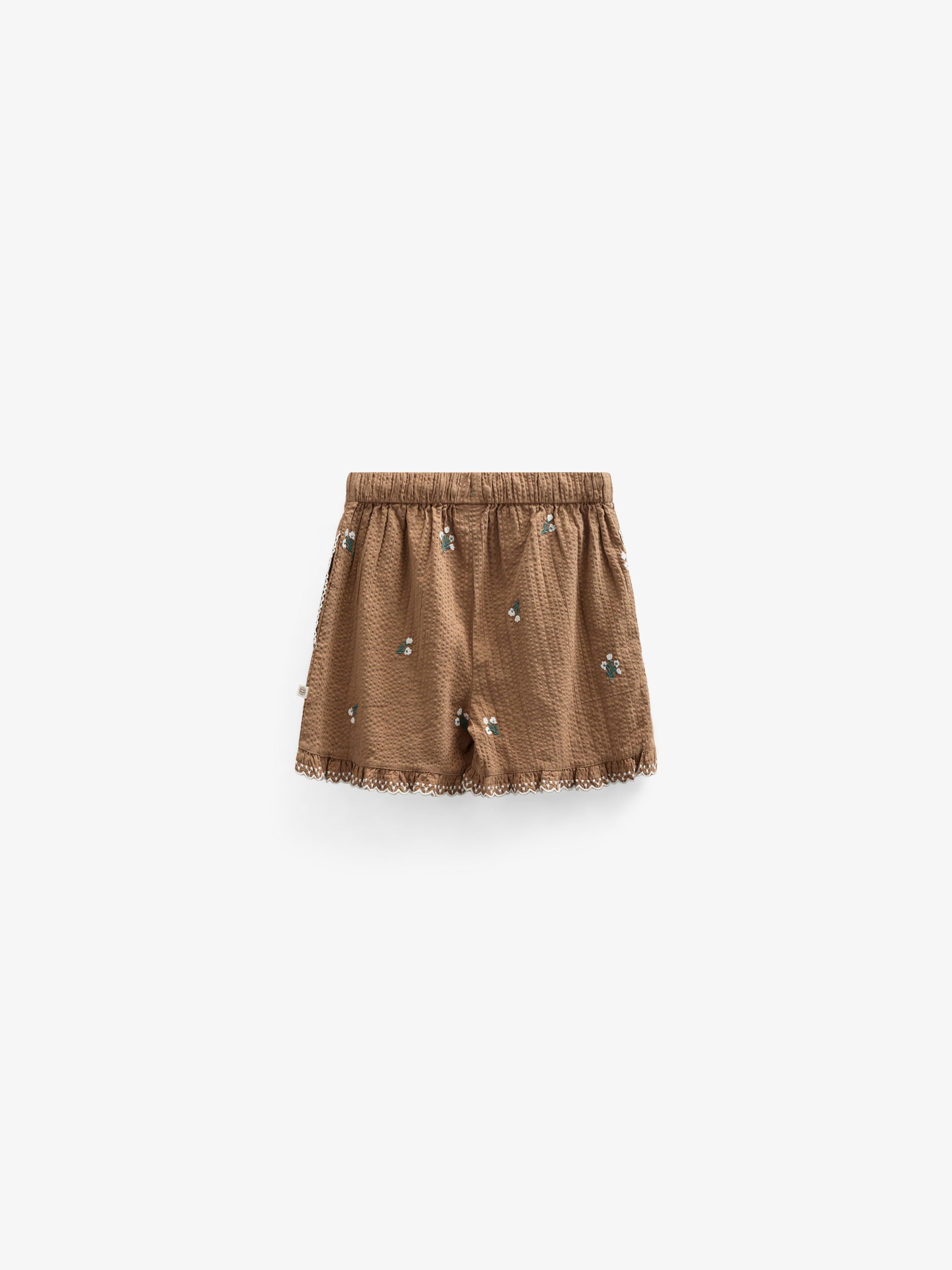 Bestickte Seersucker Shorts - Tween - Coconut | 100987 Nora