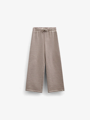 Gestreifte Wide-Leg Jersey Hose - Tween - Brown | 100997 Emmie