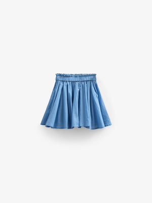 Baumwollrock mit Zick Zack Rüsche - Kids - Dusty Blue | 101039 Alma