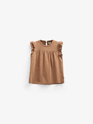 Jerseybluse mit Zick Zack Rüsche - Kids - Coconut | 101041 Gabriella