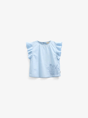 Popelinebluse mit Stickerei - Tween - Powder Blue | 101073 Barbara