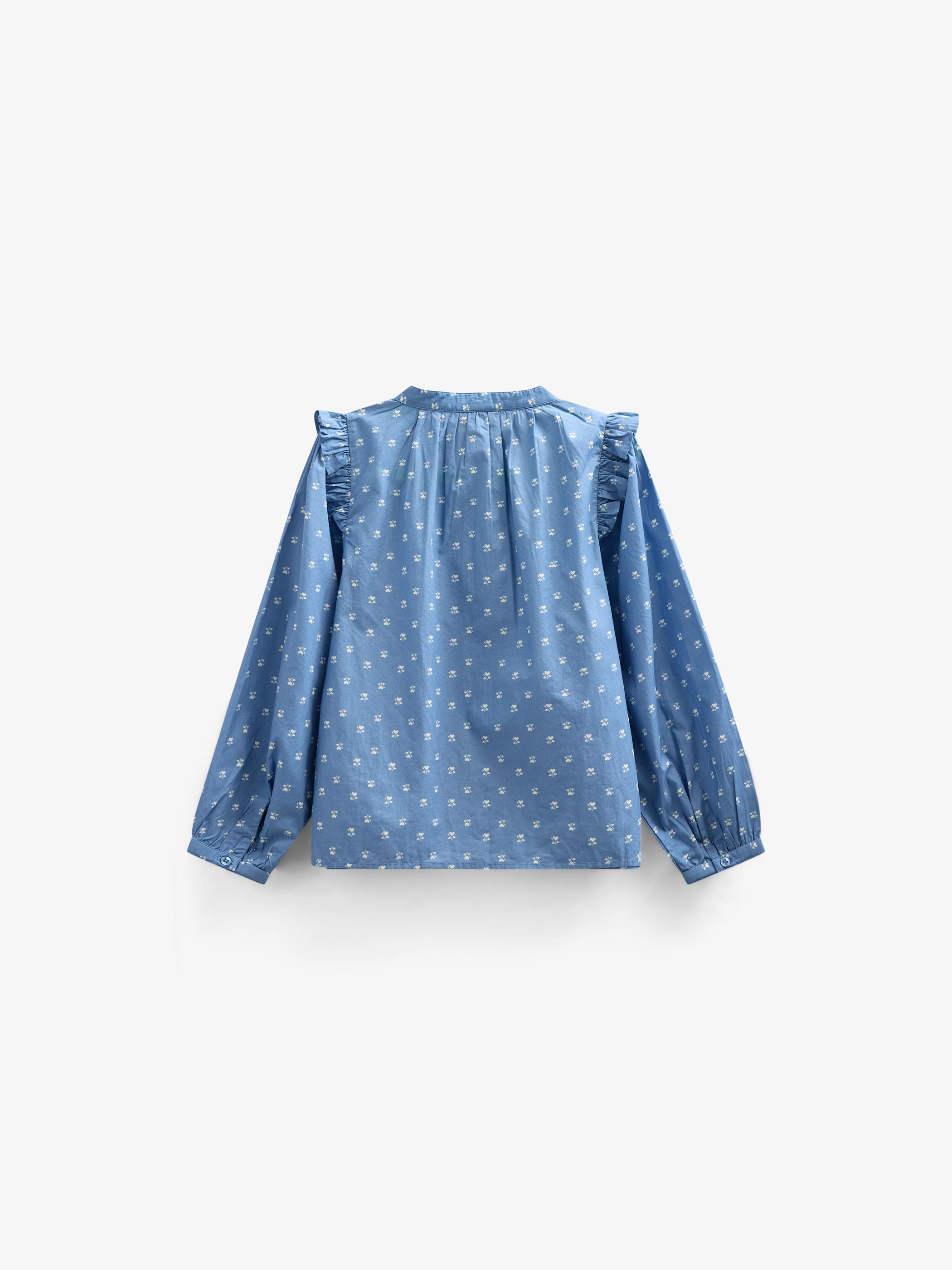 Bedruckte Popeline-Hemdbluse - Kids - Dusty Blue | 101056 Camilla