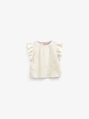 Popelinebluse mit Stickerei - Tween - Offwhite | 101074 Barbara